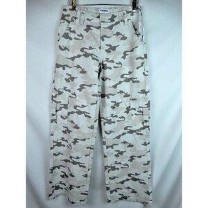 Tilly's RSQ Women's Pants Size Large Beige Camo Camouflage Cargo Wide Leg Baggy